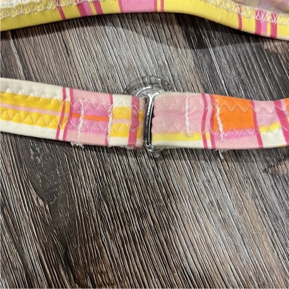 Vintage Hobie Lemons Pink Plaid Y2K Halter Bikini Top No Size Tag Sz S Retro - Picture 12 of 12